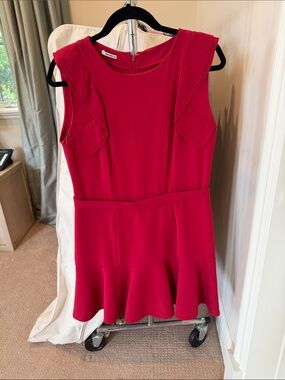 Miu Miu Red Sleeveless Peplum Dress